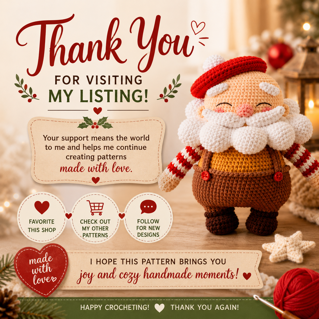 Le Père Noël Santa Claus Crochet Pattern (Digital Download)