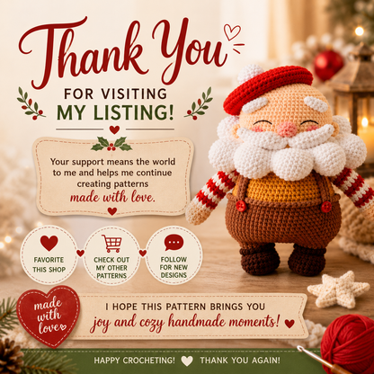 Le Père Noël Santa Claus Crochet Pattern (Digital Download)