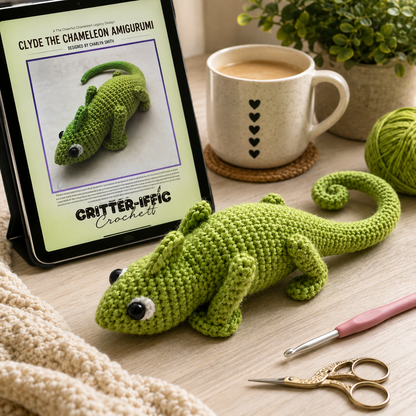 Clyde the Chameleon Amigurumi Crochet Pattern (Digital Download)