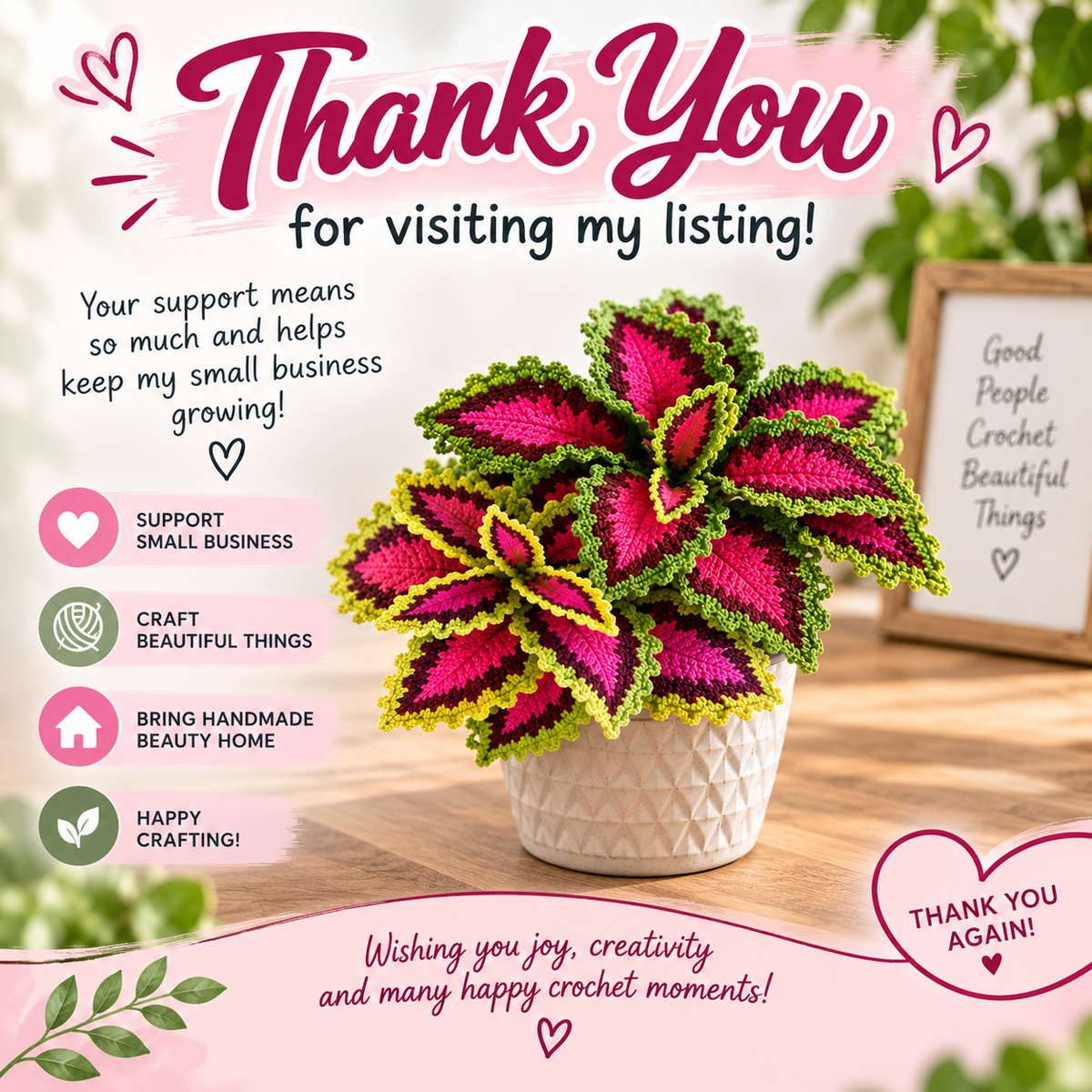 Watermelon Coleus Crochet Pattern (Digital Download)