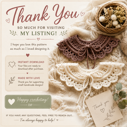 Lovely Collar Crochet Pattern, 3 Sizes | (Instant Digital Download)