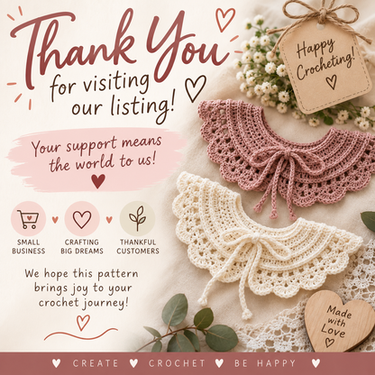 Lovely Collar Crochet Pattern | 3 Sizes | (Instant Digital Download)