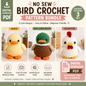 3-in-1 No Sew Bird Crochet Pattern Bundle PDF (Digital Download)