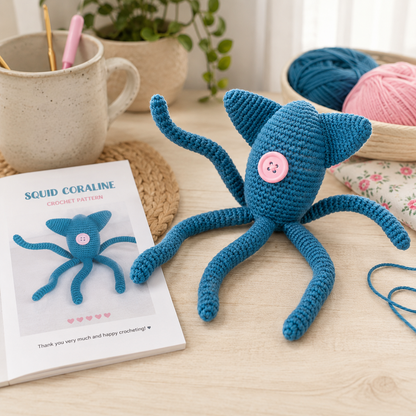 Squid Coraline Crochet Pattern (Digital Download)
