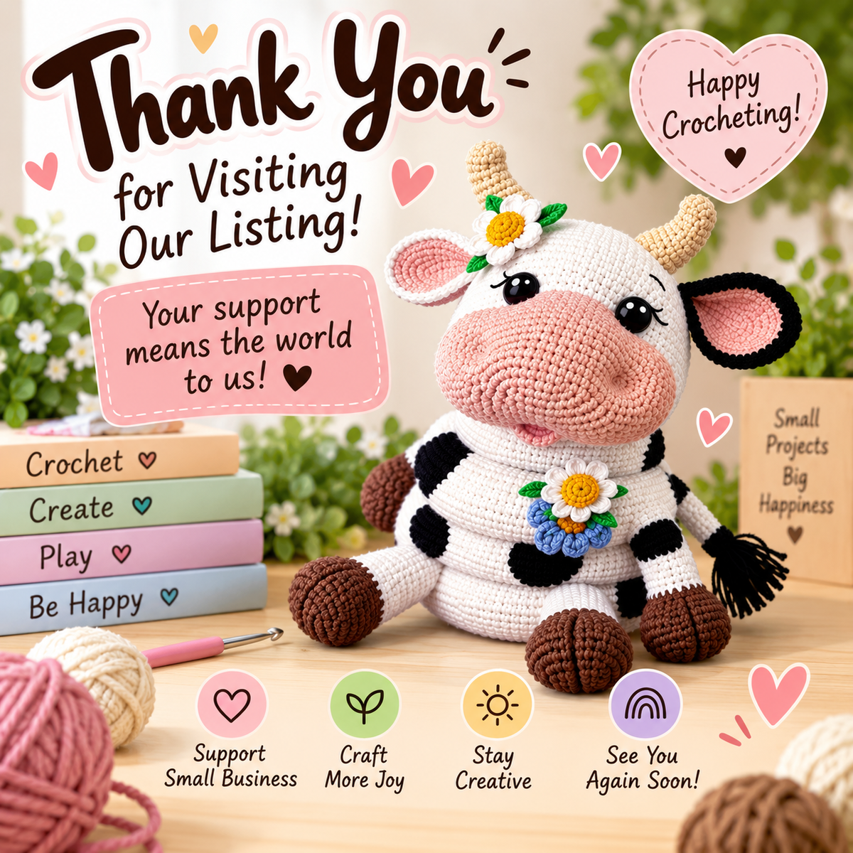 Cow Stacking Toy Crochet Pattern (Digital Download)