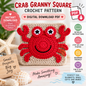 Crab Granny Square Crochet Pattern PDF (Instant Digital Download)