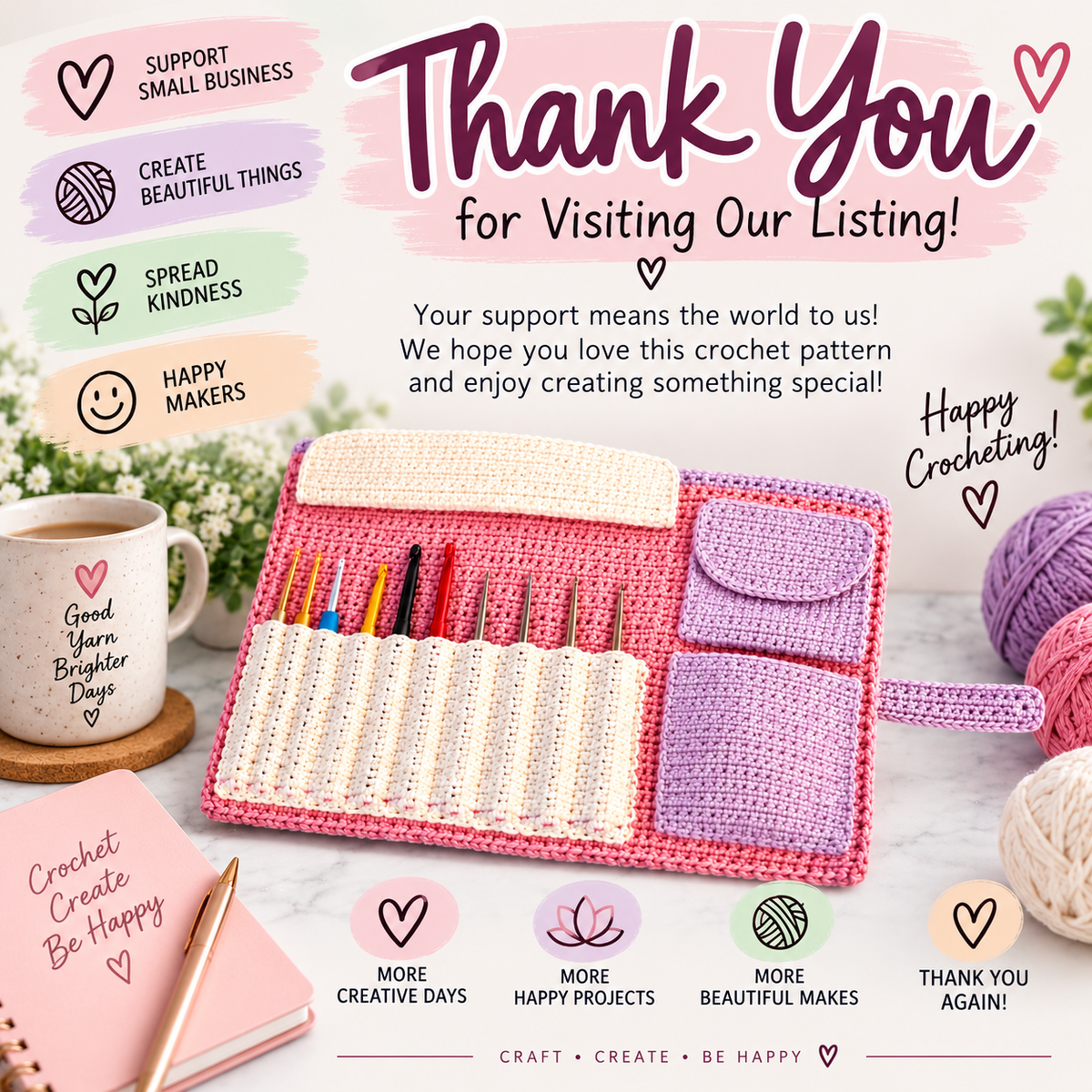 Crochet Hook Holder Pattern (Digital Download)