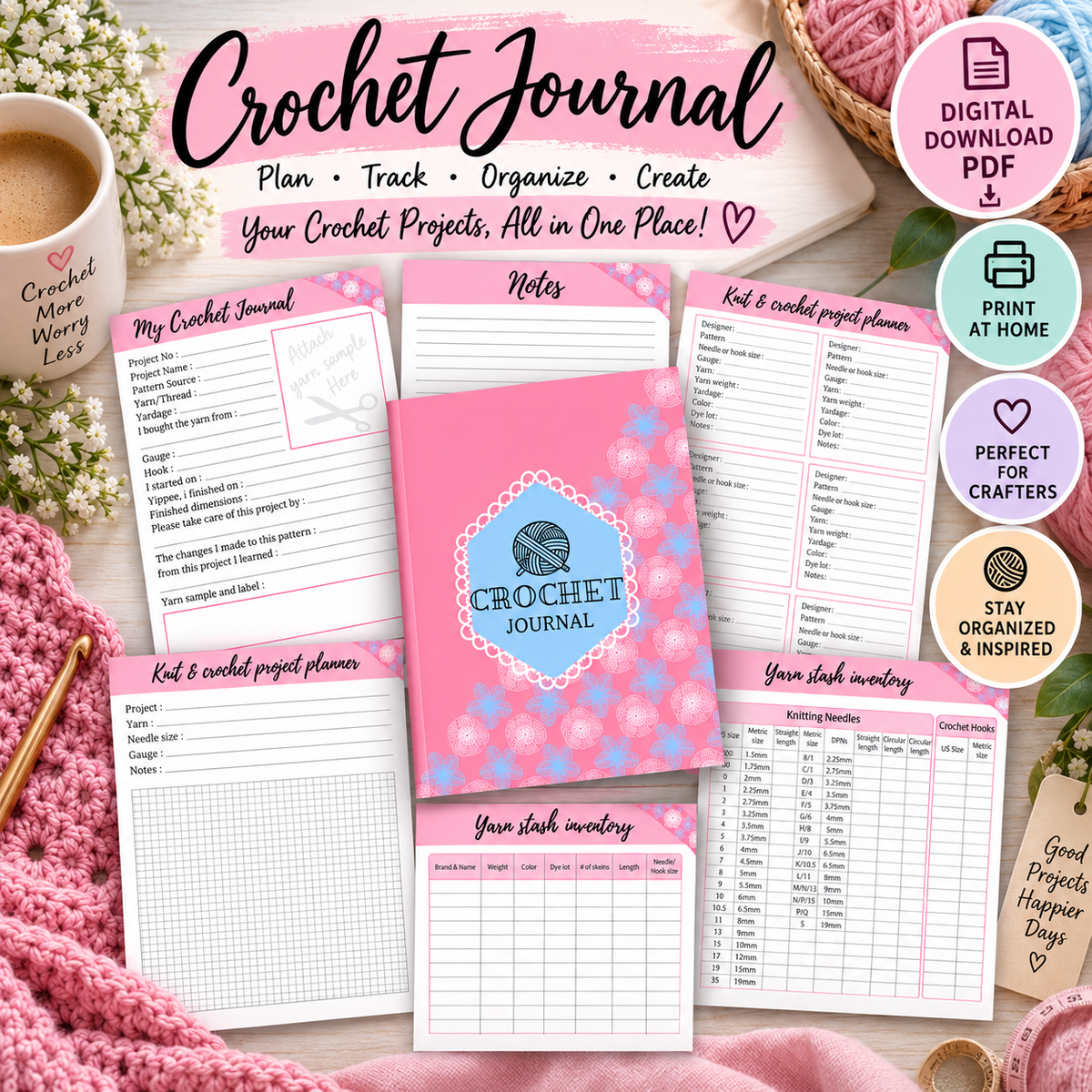 Crochet Journal Printable (Digital Download)
