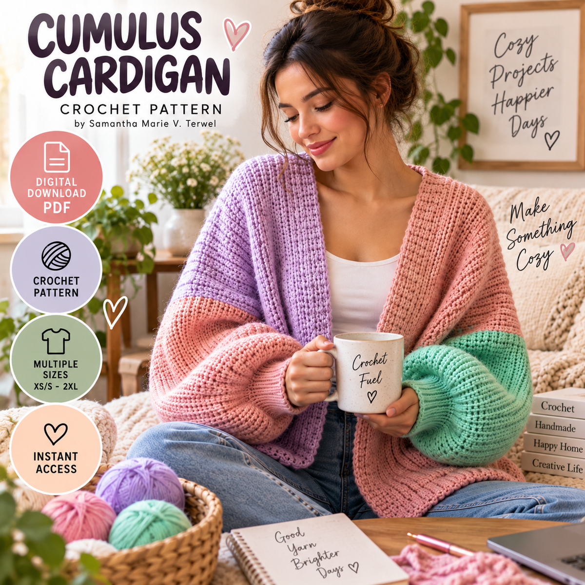 Cumulus Cardigan Crochet Pattern (Digital Download)