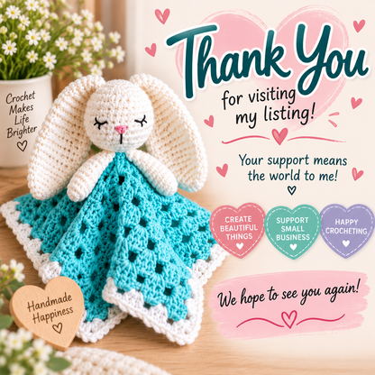 Cute Bunny Comforter Crochet Pattern (Digital Download)
