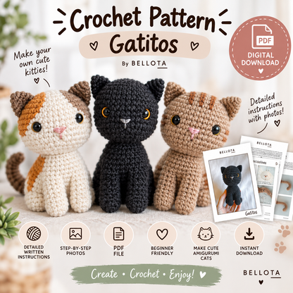 Cute Cat Crochet Pattern PDF (Instant Digital Download)