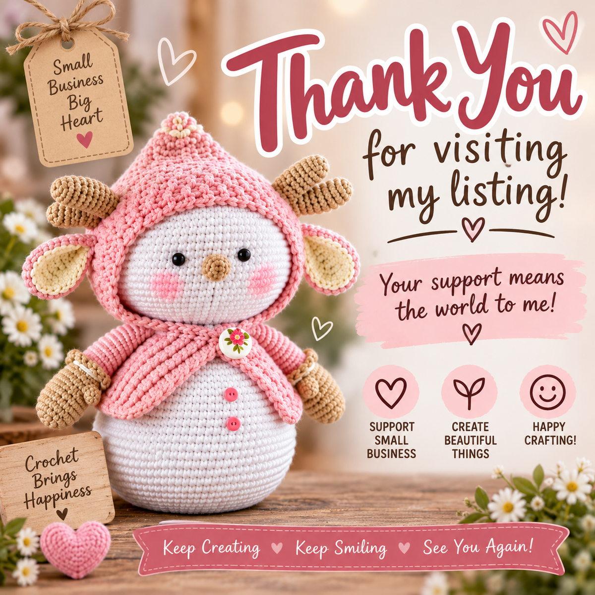 Cute Snowman Crochet Pattern (Digital Download)