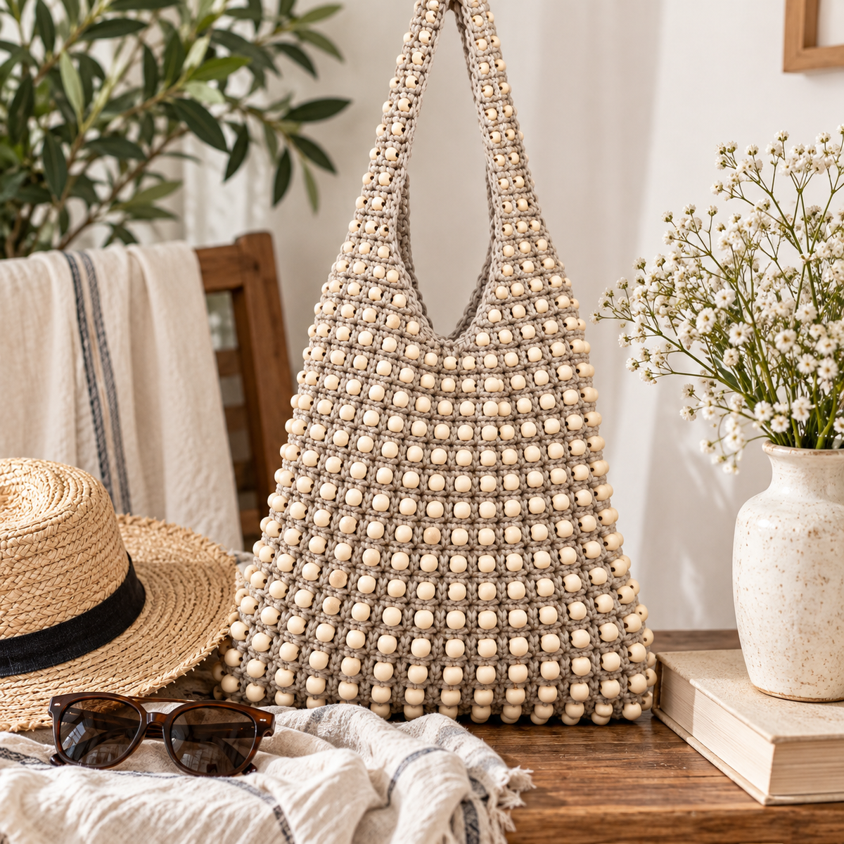 Bag with Beads Crochet Pattern (Digital Download)