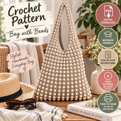 Bag with Beads Crochet Pattern (Digital Download)
