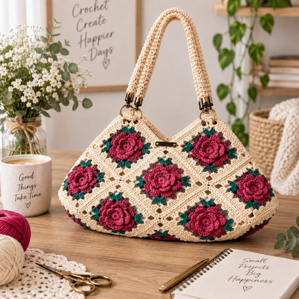 Granny Square Crochet Bag Pattern (Digital Download)