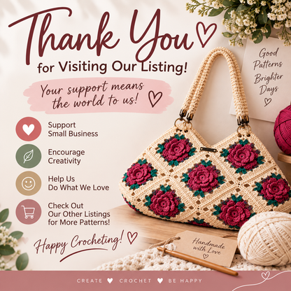 Granny Square Crochet Bag Pattern (Digital Download)