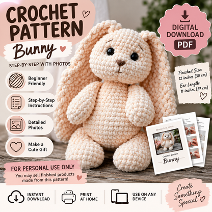 Crochet Bunny Pattern (Digital Download)