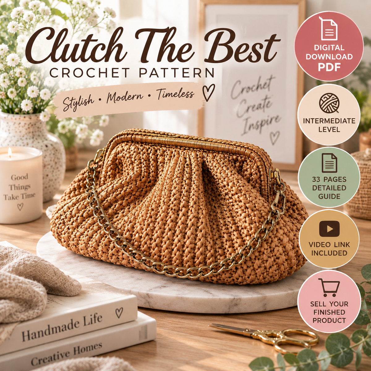 Clutch The Best Crochet Pattern (Digital Download)