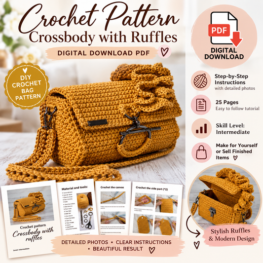 Crossbody with Ruffles Crochet Pattern (Digital Download)