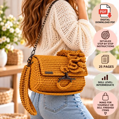 Crossbody with Ruffles Crochet Pattern (Digital Download)
