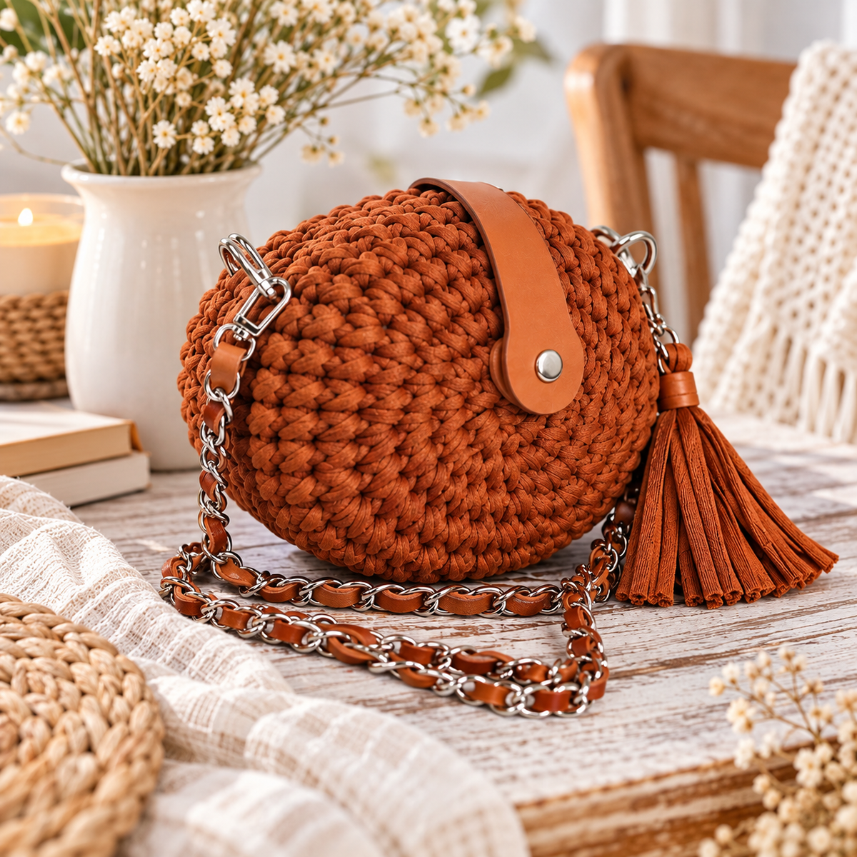Round Bag Crochet Pattern (Digital Download)