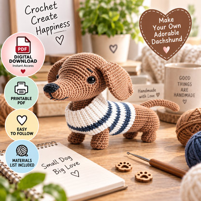 Yumi the Dachshund Crochet Pattern (Digital Download)