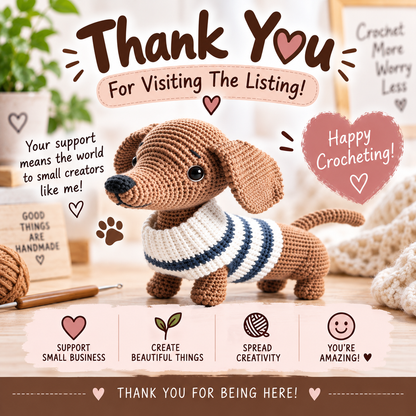 Yumi the Dachshund Crochet Pattern (Digital Download)