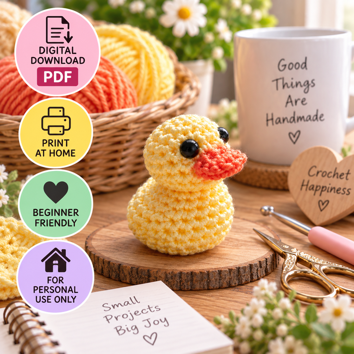 Daisy the Duck Crochet Pattern (Digital Download)