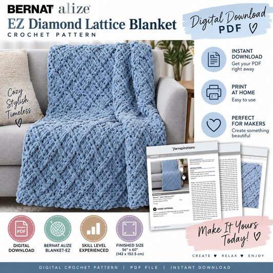 EZ Diamond Lattice Blanket Pattern (Chunky Blanket Digital Download)