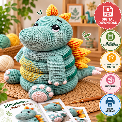 Stegosaurus Crochet Pattern (Digital Download)