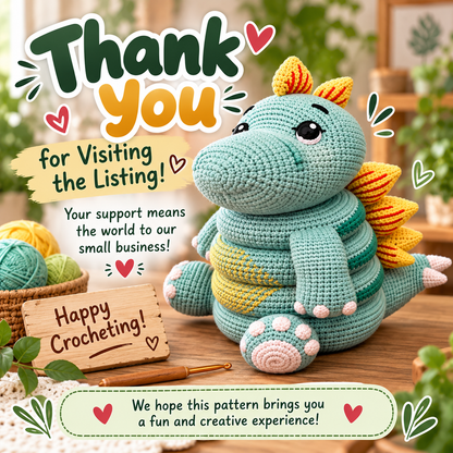 Stegosaurus Crochet Pattern (Digital Download)
