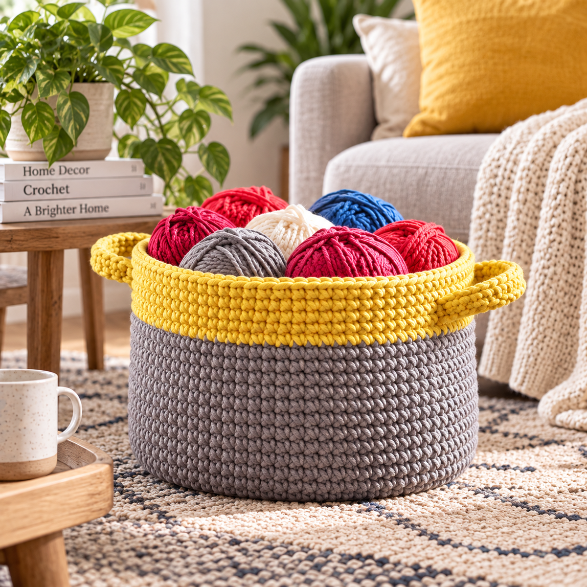 Dip Edge Crochet Basket Pattern (Digital Download)