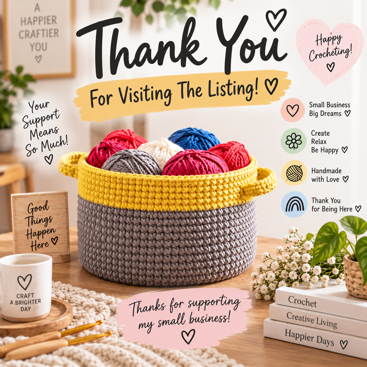 Dip Edge Crochet Basket Pattern (Digital Download)