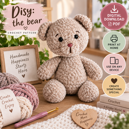 Disy the Bear Crochet Pattern (Digital Download)