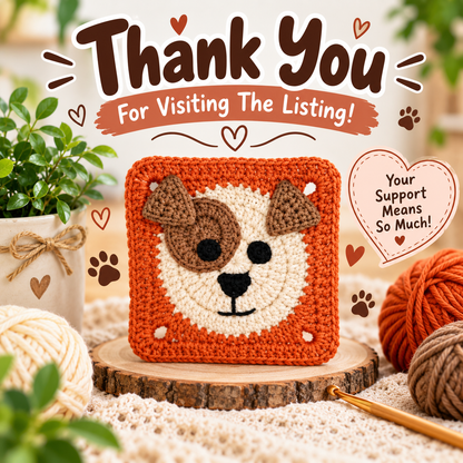 Dog Granny Square Crochet Pattern (Digital Download)