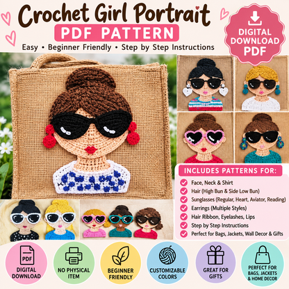 Crochet Girl Portrait Pattern (Digital Download)