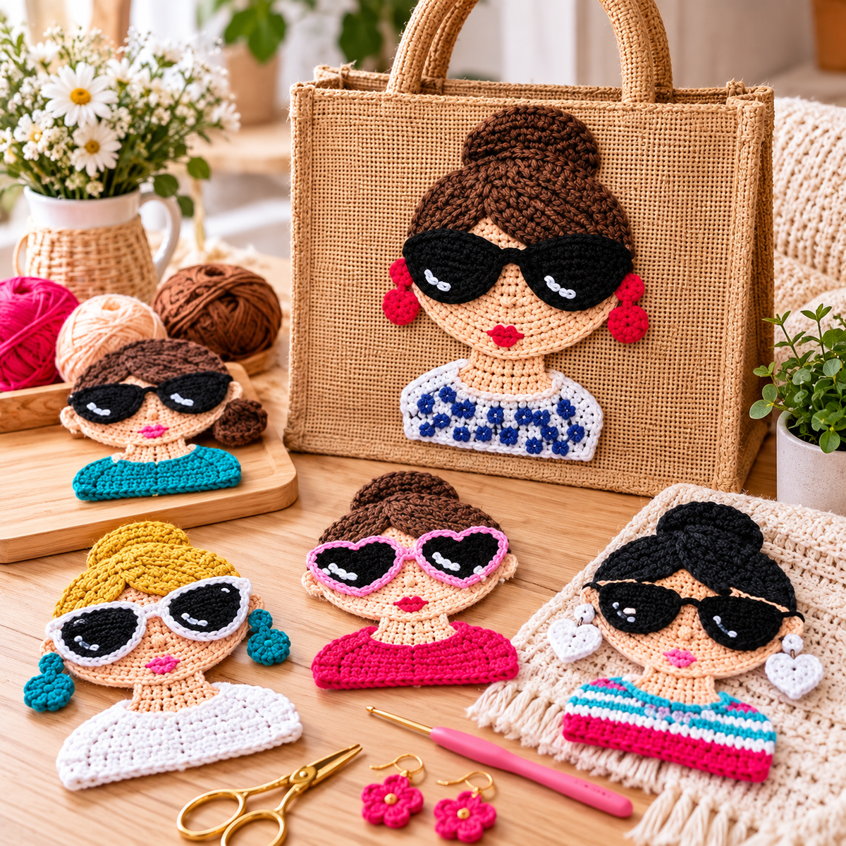 Crochet Girl Portrait Pattern (Digital Download)