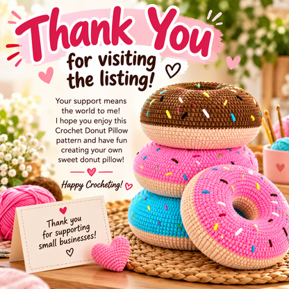 Crochet Donut Pillow Pattern (Digital Download)