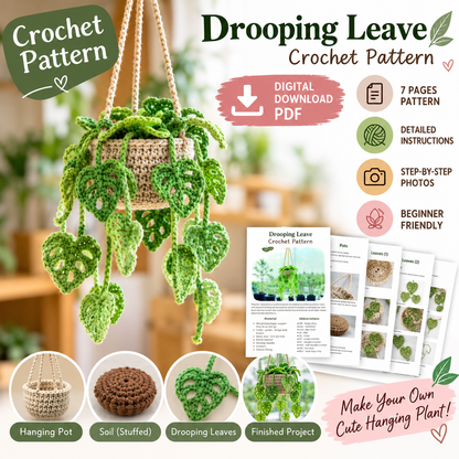Drooping Leaves Crochet Pattern (Digital Download)