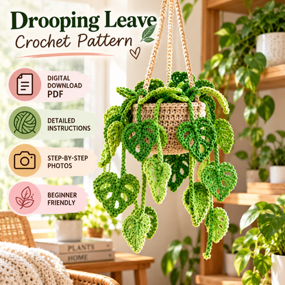 Drooping Leaves Crochet Pattern (Digital Download)