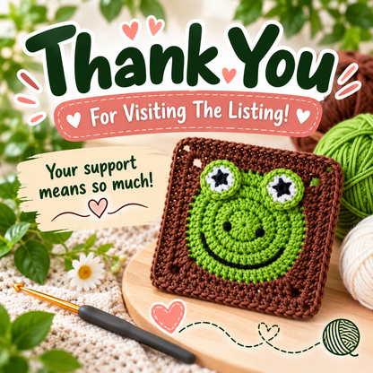 Frog Granny Square Crochet Pattern (Instant Digital Download)