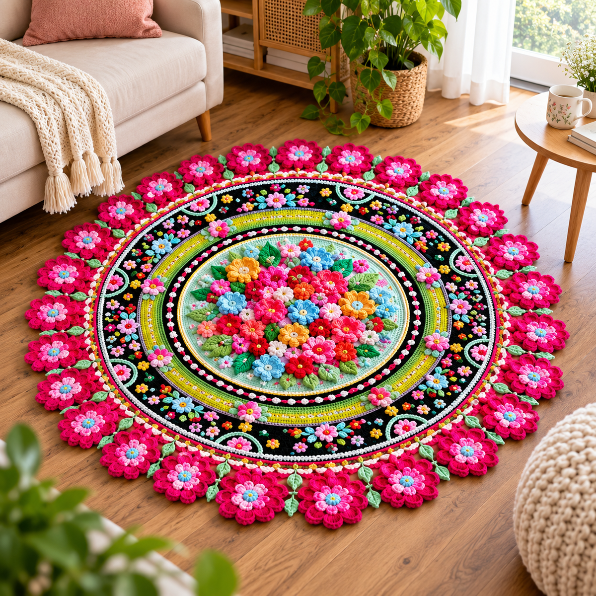 The Garden of Joy Crochet Rug Pattern (Digital Download)