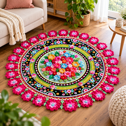 The Garden of Joy Crochet Rug Pattern (Digital Download)