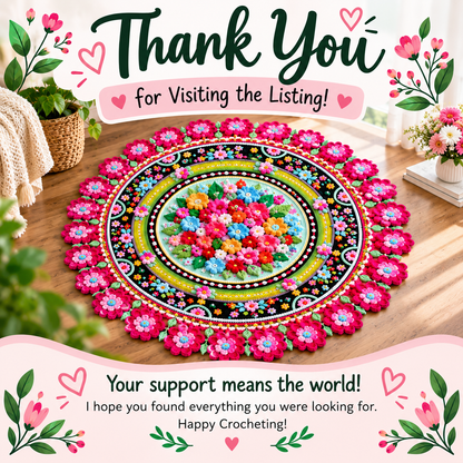 The Garden of Joy Crochet Rug Pattern (Digital Download)