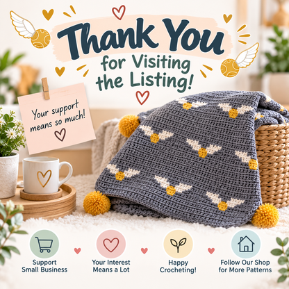 Golden Snitch Baby Blanket Crochet Pattern (Instant Digital Download)