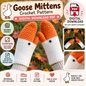 Goose Mittens Crochet Pattern PDF – Beginner Custom Size Mittens (Digital Download)