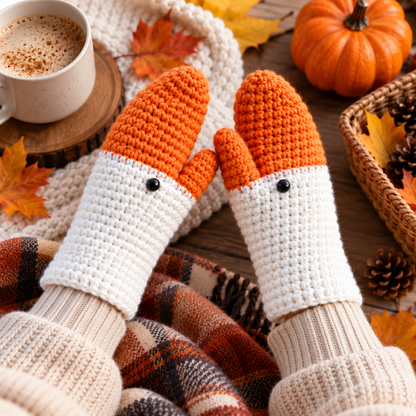 Goose Mittens Crochet Pattern PDF – Beginner Custom Size Mittens (Digital Download)