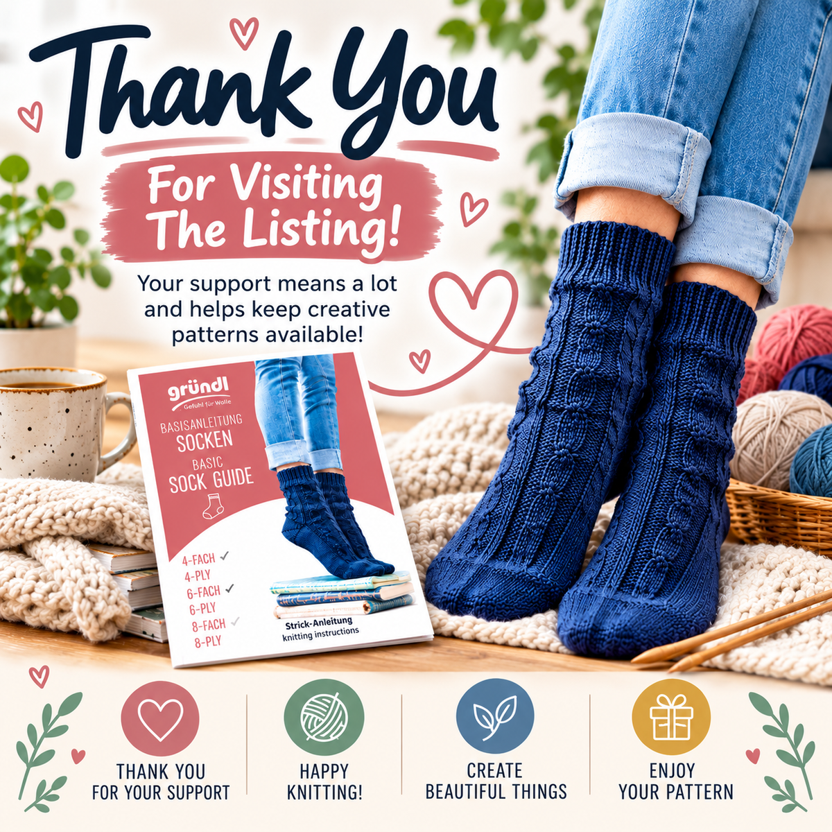 Basic Sock Knitting Pattern (Digital Download)