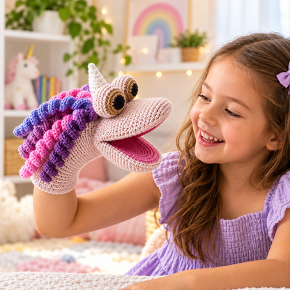 Unicorn Hand Puppet Crochet Pattern (Instant Digital Download)