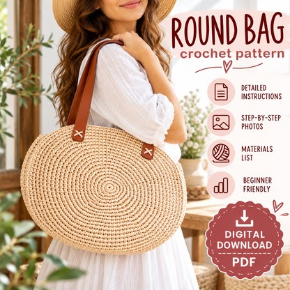 Round Bag Crochet Pattern (Digital Download)